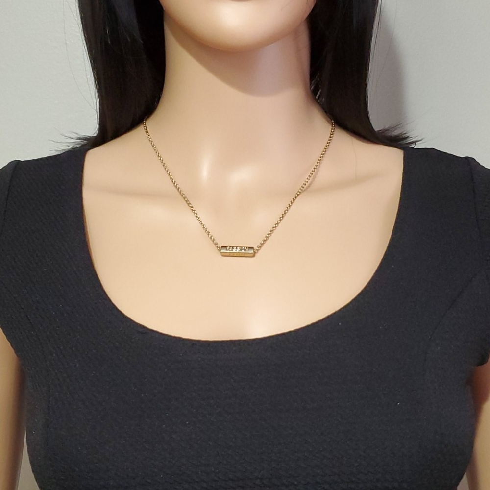 NRQ Gold Tone Inspirational Necklace